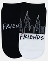 Shop Pack of 2 Friends Lowcut Black Socks for Women-Design