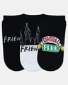 Shop Pack of 3 Friends theme Lowcut Black Socks for Women