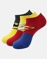 Shop Pack of 3 Men's Justice League Cotton Low Cut Socks-Design