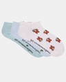 Shop Pack of 3 Women's Powerpuff Girls Low Cut Cotton Socks-Design