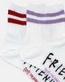 Shop Pack of 2 Friends theme High Ankle White Socks for Women
