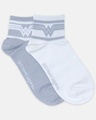 Shop Pack of 2 Justice League Wonder Woman White & Silver Ankle Socks-Full