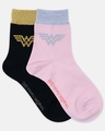 Shop Pack of 2 Justice League Wonder Woman Stud Styled Free Size High Ankle Socks-Full