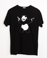 Shop Banksy Panda Half Sleeve T-Shirt-Front