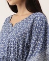 Shop Women Blue Printed Kaftan Night Dress