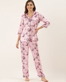 Shop Women Light Pink Printed Night Suit-Front