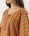 Shop Women Mustarad Printed Kaftan Night Dress