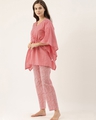 Shop Women Peach & Offwhite Print Kaftan Set Night Suit-Design