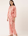 Shop Women Peach Satin Printed Night Suit-Design