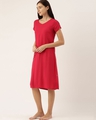 Shop Women Pink Rayon Solid Pocket Emb Night Dress-Design
