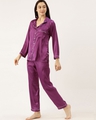 Shop Women Purple Solid Satin Night Suit-Design