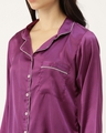 Shop Women Purple Solid Satin Night Suit