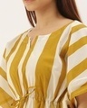 Shop Women Yellow Striped Print Kaftan Night Dress