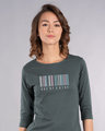Shop Barcode One Of A Kind Round Neck 3/4th Sleeve T-Shirt-Front