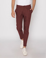 Shop Barn Red Lightweight Slim Oxford Pants-Front