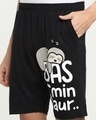 Shop Men's Black Bas 5 Min Aur Graphic Printed Shorts