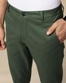 Shop Basil Green Slim Fit Cotton Chino Pants