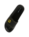 Shop Men's Black Bat Call Printed Velcro Sliders-Full