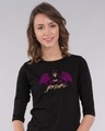 Shop Bat Girl Round Neck 3/4th Sleeve T-Shirt (BML)-Front