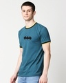 Shop Men's Blue Batman Logo Printed T-shirt-Front