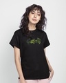 Shop Batman Camo Boyfriend T-Shirt (BML) Black-Front