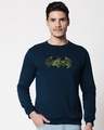 Shop Batman Camo Fleece Sweatshirt (BML) Navy Blue-Front