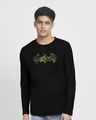 Shop Batman Camo Full Sleeve T-Shirt (BML) Black-Front