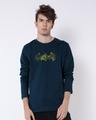 Shop Batman Camo Full Sleeve T-Shirt (BML) Navy Blue-Front