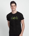 Shop Batman Camo Half Sleeve T-Shirt (BML) Black-Front