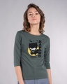 Shop Batman Chibi Round Neck 3/4th Sleeve T-Shirt (BML)-Front