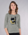 Shop Batman Chibi Round Neck 3/4th Sleeve T-Shirt (BML)-Front