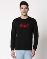 Shop Men's Black Batman Comic Grunge Graphic Printed Sweater-Front