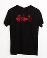 Shop Batman Comic Grunge Half Sleeve T-Shirt Black (BML)-Front