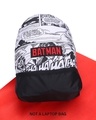 Shop Unisex Black Batman Comic Script Printed Small Backpack-Front