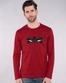 Shop Batman Eyes Logo Full Sleeve T-Shirt (BL)-Front
