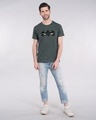 Shop Batman Eyes Logo Half Sleeve T-Shirt (BL)-Full
