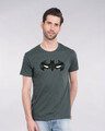 Shop Batman Eyes Logo Half Sleeve T-Shirt (BL)-Front