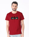 Shop Batman Eyes Logo Half Sleeve T-Shirt (BL)-Front
