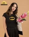 Shop Batman Gold Half Sleeve T-Shirt Black-Front