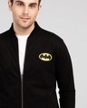 Shop Batman Logo Badge Zipper Bomber Jacket-Front