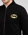 Shop Batman Logo Badge Zipper Bomber Jacket