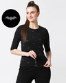 Shop Batman Minimal 3/4 Sleeves AOP T-Shirt-Front