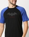 Shop Batman Outline Logo Basic Raglan T-Shirt-Front