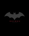 Shop Batman Outline Logo Boyfriend T-Shirt (BML) Black-Full