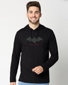 Shop Batman Outline Logo Full Sleeve Hoodie T-Shirt-Front