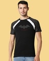 Shop Batman Outline Logo Mesh Raglan T-Shirt-Front