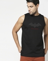 Shop Men's Black Batman Outline Logo Graphic Printed Vest-Front