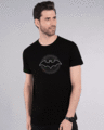 Shop Batman Round Logo Glow In Dark Half Sleeve T-Shirt (BL) -Front
