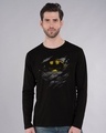 Shop Batman Torn Full Sleeve T-Shirt (BML)-Front