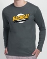 Shop Bazinga Sheldon Full Sleeve T-Shirt Nimbus Grey-Front